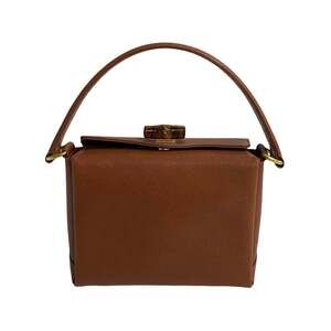 GUCCI Brown Leather Bamboo Tote Bag